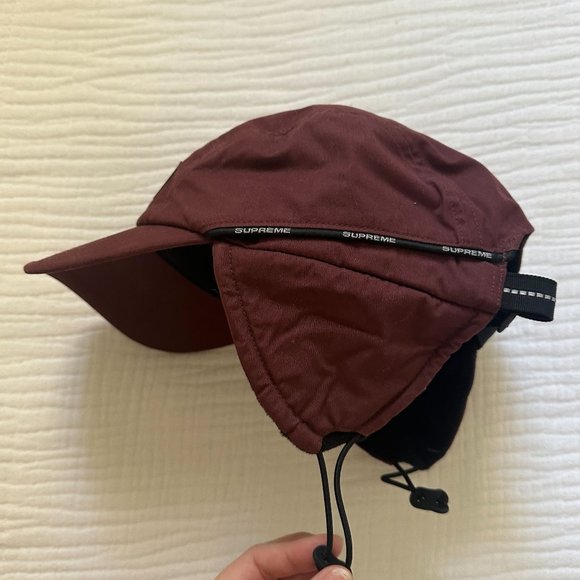 Supreme Packable Earflap Camp Cap - Burgundy - Picture 6 of 7